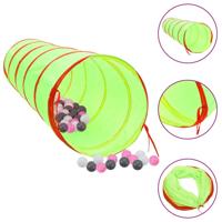 VidaXL Kinderspeeltunnel met 250 ballen 175 cm polyester groen - thumbnail