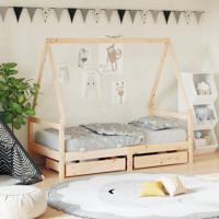 Kinderbedframe met lades 80x160 cm massief grenenhout - thumbnail