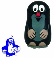 Detoa stempel mol op een step 3,5 cm hout zwart/rood - thumbnail