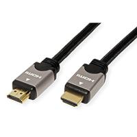 ROLINE HDMI HighSpeed kabel met Ethernet, M/M, zwart / zilver, 10 m - thumbnail