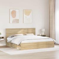 Bedframe met hoofdeinde Sonoma 200 x 200 cm Massief grenenhout - thumbnail