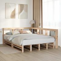 Bed met boekenkast zonder matras massief grenenhout 135x190 cm - thumbnail