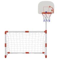 VidaXL Kindervoetbal- en basketbalset met ballen 98x50x70 cm - thumbnail