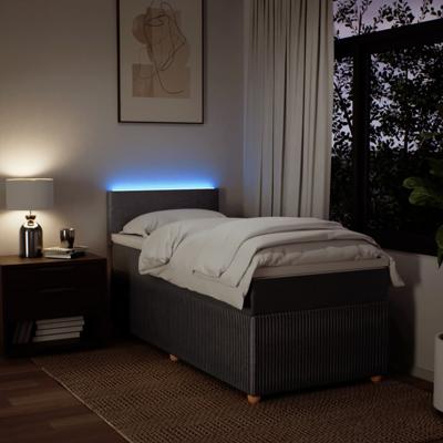 Boxspring met matras stof taupe 90x200 cm - thumbnail