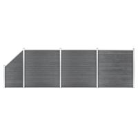 Schuttingset 3 vierkant en 1 schuin 619x186 cm HKC grijs - thumbnail