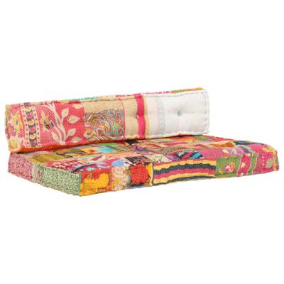VidaXL Bankkussen pallet stof patchwork meerkleurig