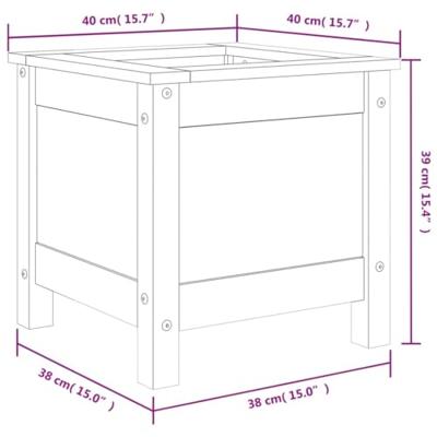 Plantenbak 40x40x39 cm massief grenenhout wit