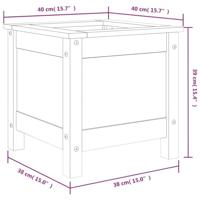 Plantenbak 40x40x39 cm massief grenenhout wit - thumbnail