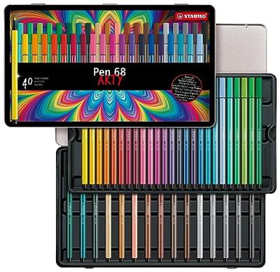 Stabilo pen 68 in metalen doos, 40kl. Stabilo pen 68 in metalen doos, 40kl.