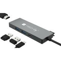 Techly IUSB32C-HUB4HPD laptop dock & poortreplicator Bedraad - thumbnail