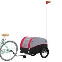 Fietstrailer 45 kg ijzer zwart en rood - thumbnail