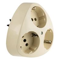 REV 0510080777 3-voudig Stopcontact (opbouw) IP20 Wit - thumbnail