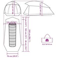 VidaXL Koepeltent 1-persoons waterdicht verduisterend stof wit - thumbnail