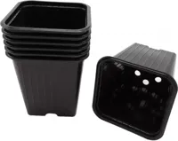 Kunststof kweekpotjes 9.5x9x9 cm 7 stuks - thumbnail