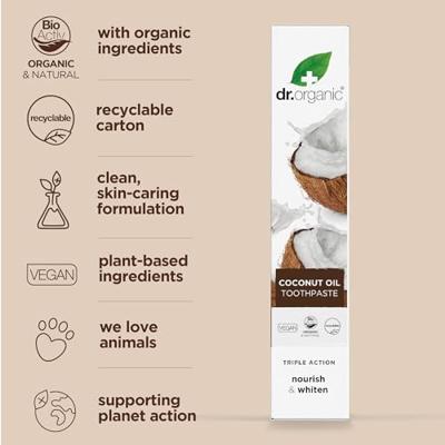 Dr Organic Coconut Oil Whitening Toothpaste