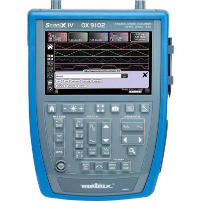 Metrix OX 9102 Digitale oscilloscoop 100 MHz 2-kanaals 2.5 GSa/s 100 kpts 12 Bit Digitaal geheugen (DSO), Handapparaat, Multimeterfuncties, Spectrumanalyzer 1 Metrix OX 9102 Digitale oscilloscoop 100 MHz 2-kanaals 2.5 GSa/s 100 kpts 12 Bit Digitaal geheugen (DSO), Handapparaat, Multimeterfuncties, Spectrumanalyzer 1