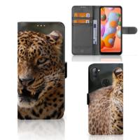 Samsung Galaxy M11 | A11 | Telefoonhoesje | Met pasjeshouder | Luipaard - thumbnail