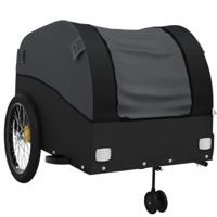 VidaXL Fietstrailer 45 kg ijzer zwart - thumbnail