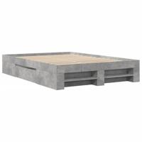 Bedframe bewerkt hout betongrijs 120x200 cm - thumbnail