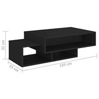 Salontafel 105x55x32 cm bewerkt hout zwart - thumbnail