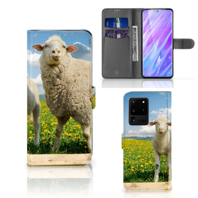 Samsung Galaxy S20 Ultra | Telefoonhoesje | Met pasjeshouder | Schaap en Lammetje Samsung Galaxy S20 Ultra | Telefoonhoesje | Met pasjeshouder | Schaap en Lammetje