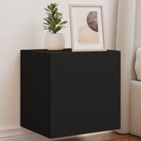 Tv-wandmeubelen met LED-verlichting 2 st 40,5x35x40 cm zwart - thumbnail