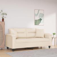 Tweezitsbank met kussens 140 cm microvezelstof beige - thumbnail