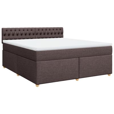 Boxspring met matras stof donkerbruin 180x200 cm - thumbnail