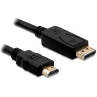 Delock 82586 DisplayPort-kabel HDMI Aansluitkabel HDMI-A-stekker, DisplayPort-stekker 1 m Zwart Verdraaid, Vergulde steekcontacten, Afgeschermd (drievoudig) - thumbnail