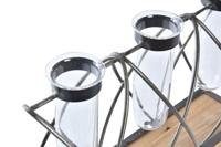 Vaas DKD Home Decor Bruin Zwart Transparant Metaal Kristal Paulownia hout 36,5 x 11,5 x 23,5 cm - thumbnail