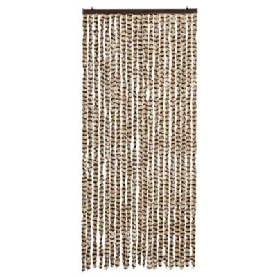 Vliegengordijn 90x200 cm chenille beige en bruin