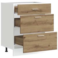 Keuken onderkast bewerkt hout artisanaal eikenkleur - thumbnail