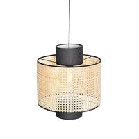 QAZQA Landelijke hanglamp zwart met rotan - Kata - thumbnail