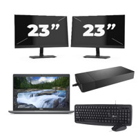 Dell Latitude 5340 - Intel Core i3-13e Generatie - 13 inch - 8GB RAM - 256GB SSD - Windows 11 Home + 2x 23 inch Monitor - thumbnail