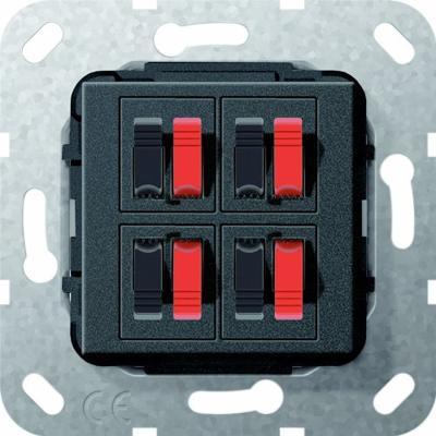 Luidsprekeraansluiting 4-voudig mat zwart GIRA 569410