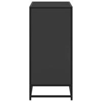 Boekenkast 80x35x76 cm bewerkt hout zwart - thumbnail