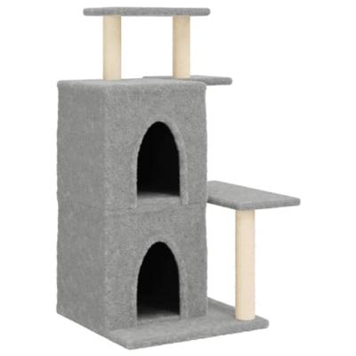 Kattenmeubel met sisal krabpalen 97 cm lichtgrijs - thumbnail