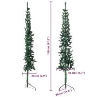 Kunstkerstboom half met standaard smal 120 cm groen - thumbnail