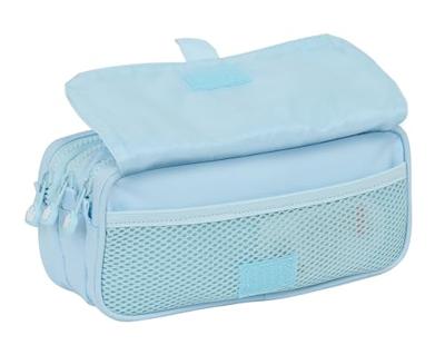 Pennenetui met 3 vakken Glow Lab Cisnes Licht Blauw 21,5 x 10 x 8 cm