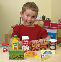 Melissa & Doug Fridge Food Wooden Play Food Set (9 pcs) - thumbnail
