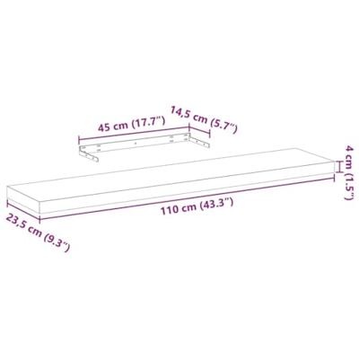 Wandschapppen 4 st 110x23,5x4 cm bewerkt hout - thumbnail