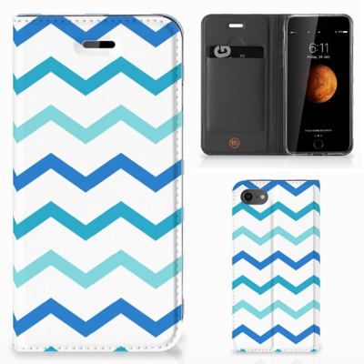 iPhone 7 | 8 | SE (2020) | SE (2022) | Hoesje met Magneet | Zigzag Blauw