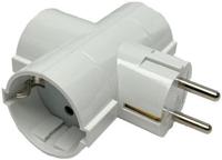 Enzo Randaarde stekkeradapter 3-voudig t-model wit - 6175914 - thumbnail