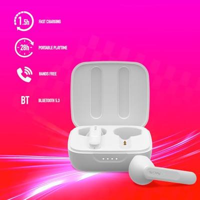 Hoofdtelefoon met microfoon NGS ARTICAMOVEWHITE Wit