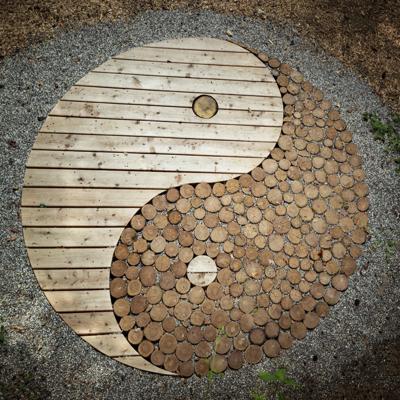 Poster - Houten Yin & Yang, Inspiratie in hout, Premium Print