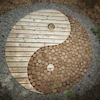 Poster - Houten Yin & Yang, Inspiratie in hout, Premium Print - thumbnail