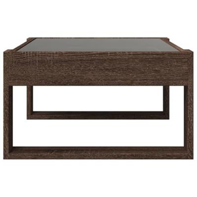 Salontafel met Infinity LED 70x53x30 cm bruin eikenkleurig