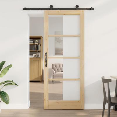Schuifdeur ORKDAL Bruin 86 x 211 cm Hout en metaal