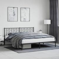 Bedframe met hoofdbord metaal zwart 180x200 cm - thumbnail
