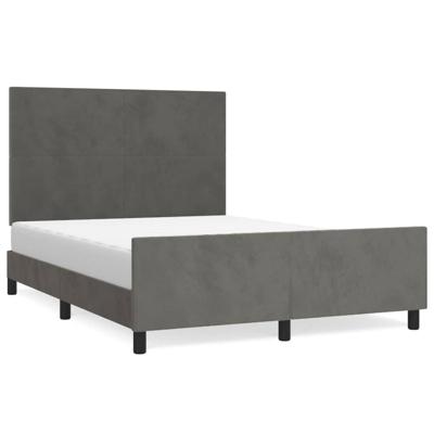 Bedframe zonder matras 140x190 cm fluweel donkergrijs